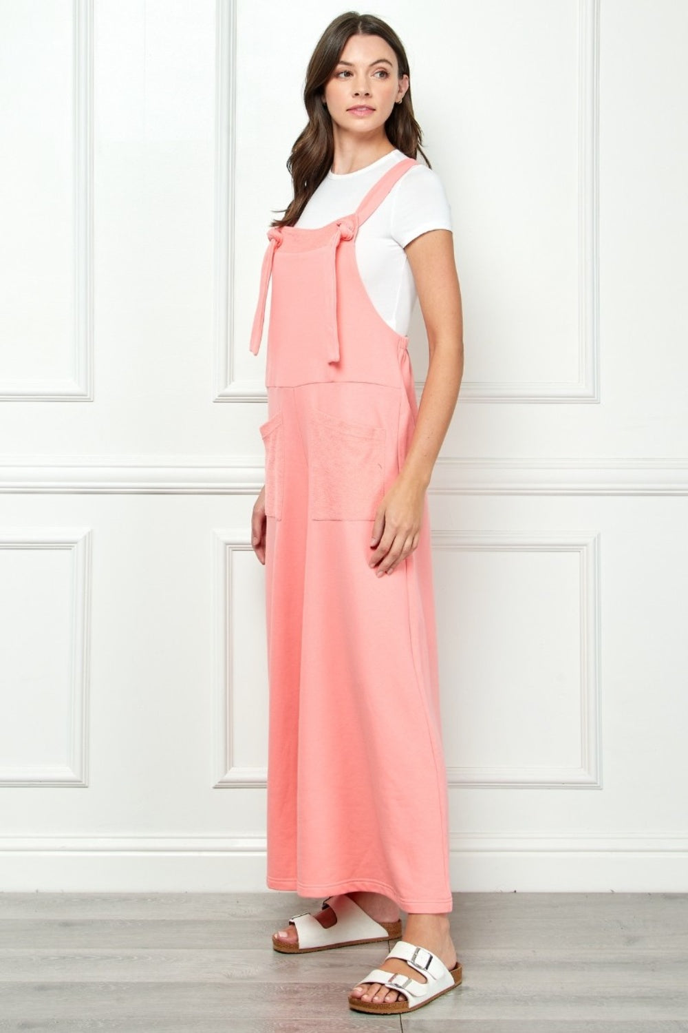 Wide Strap French Terry Overalls
