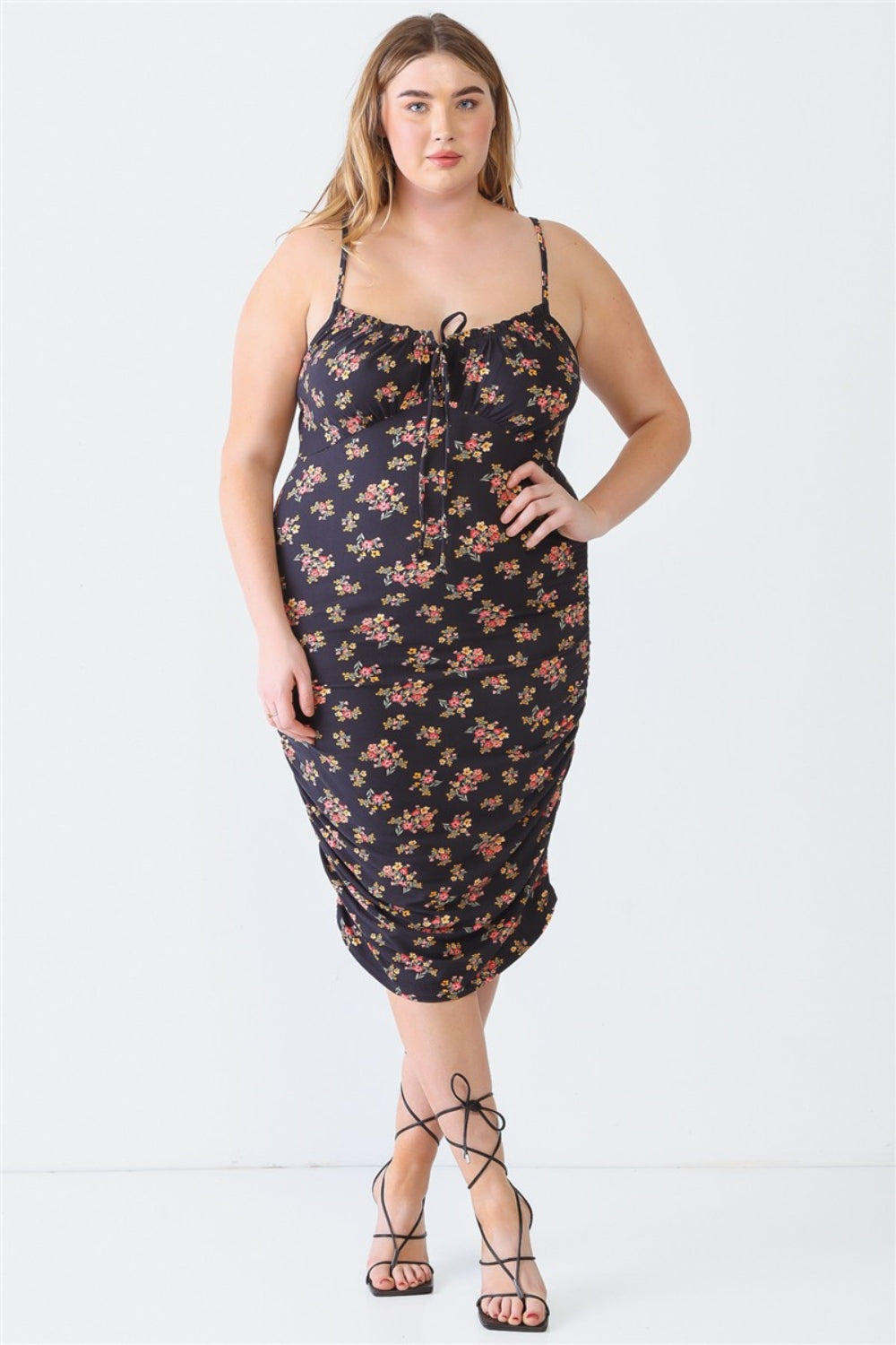 Leopard print midi dress plus fashion size