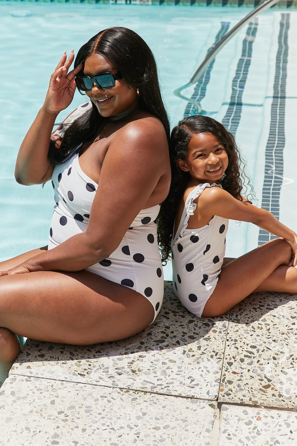 Black polka dot orders swimsuit