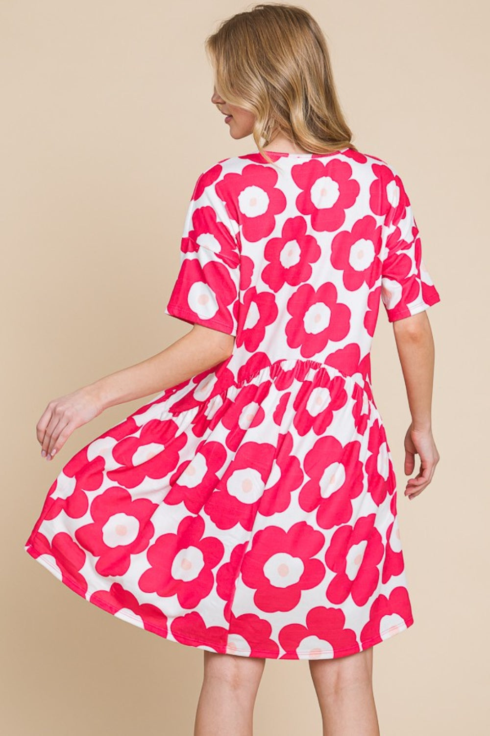 Flower Print Ruched Short Dress