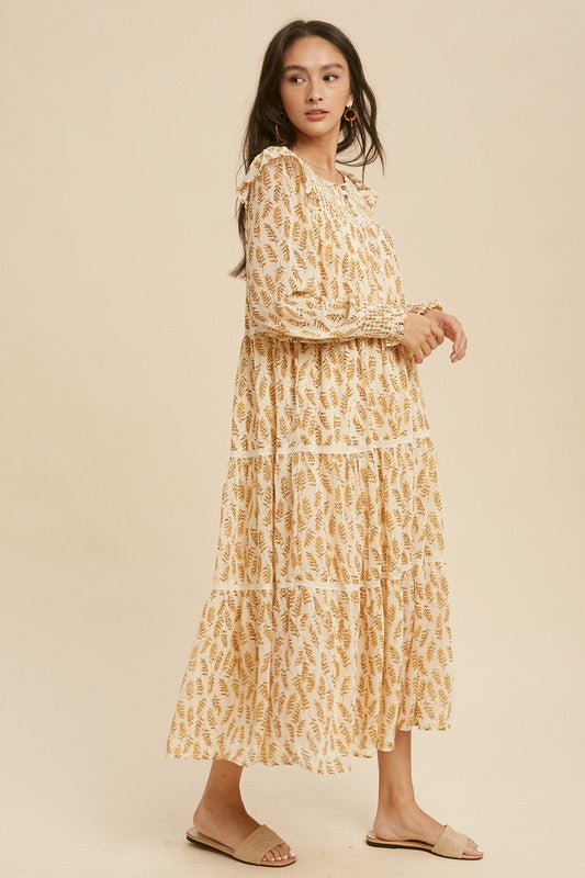 Long SleeveTiered Maxi Dress