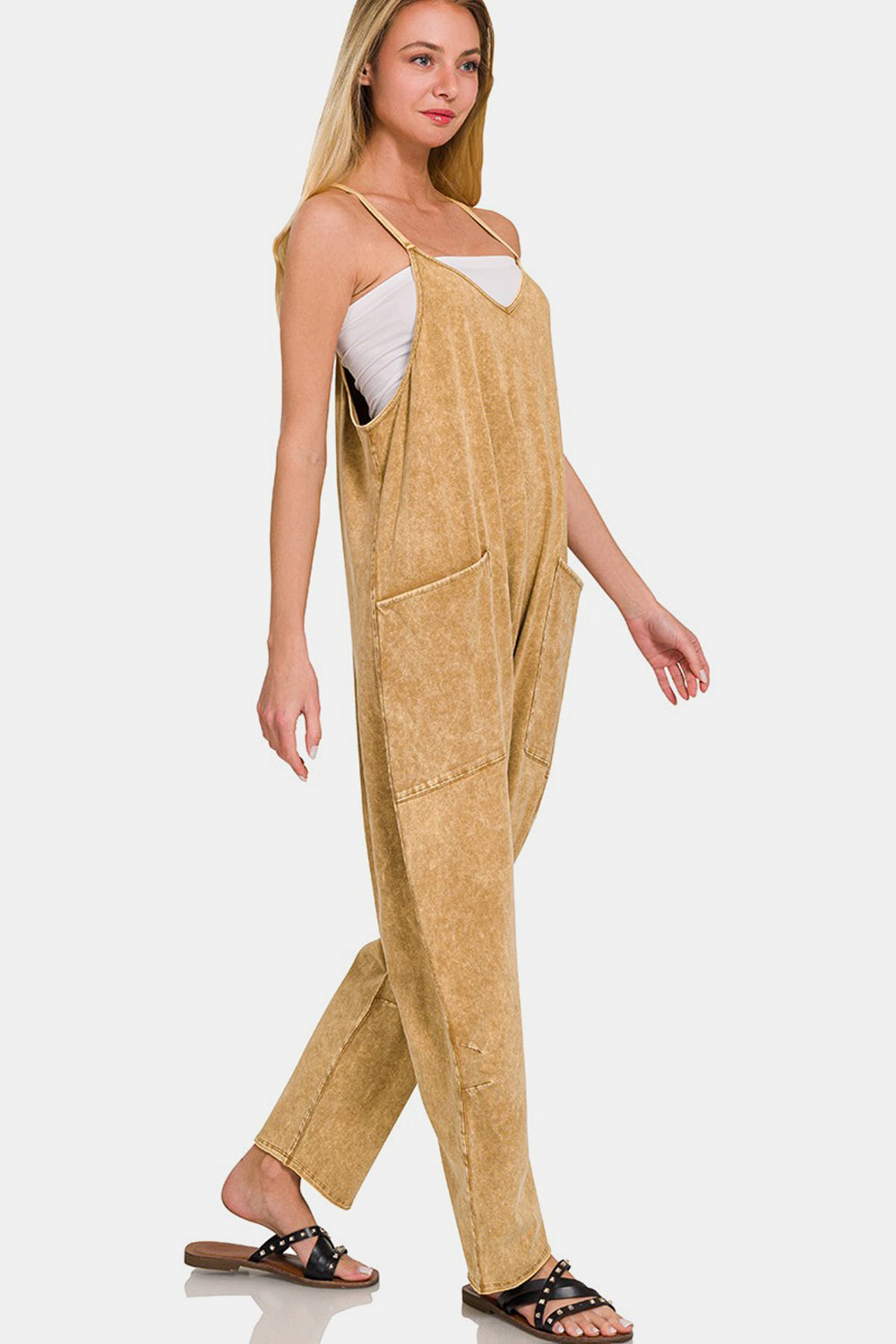 Spaghetti Strap Jumpsuit with Pockets