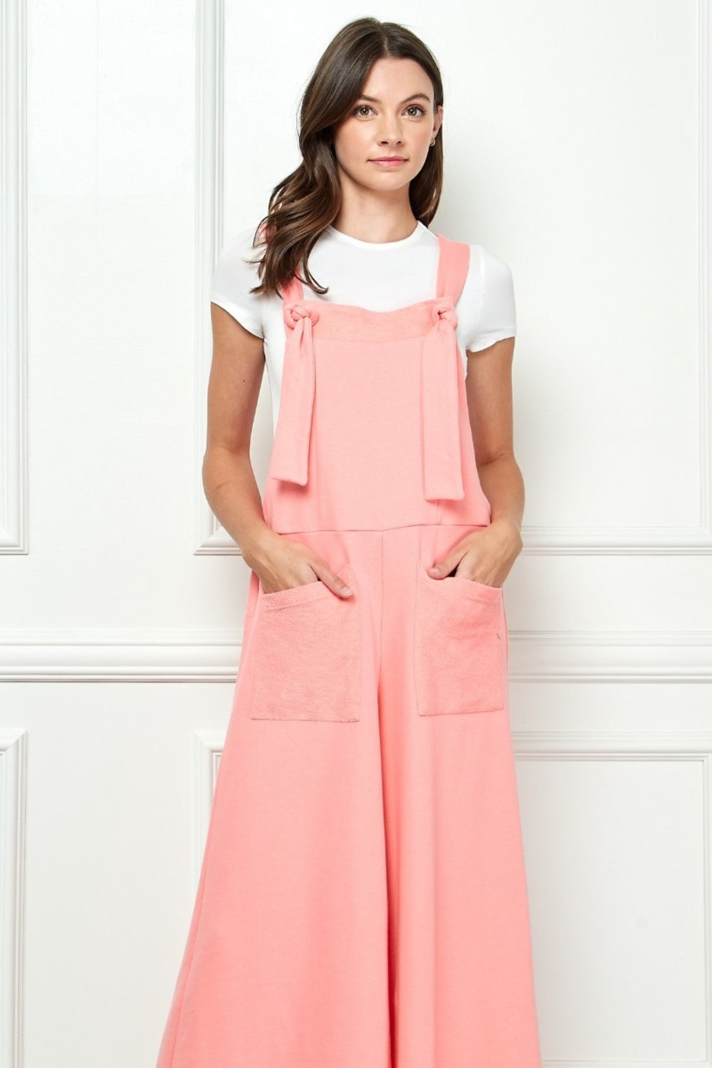 Wide Strap French Terry Overalls