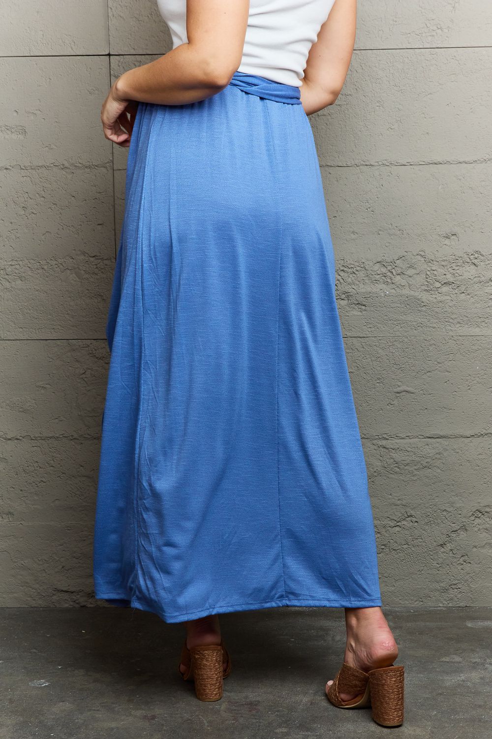 Criss Cross Halter Neck Maxi Dress Blue