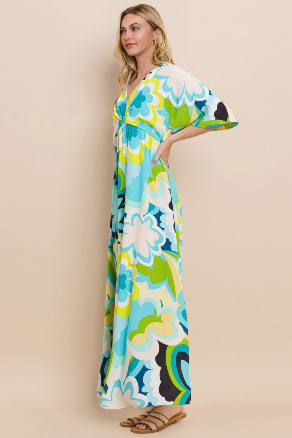 Floral Printed Slit Maxi Dress