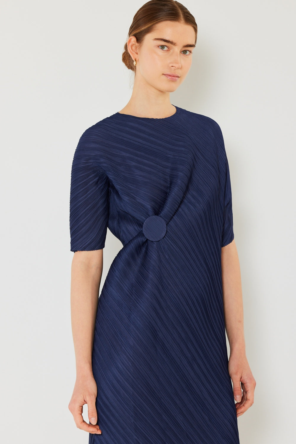 Swim Pleated Dolman Sleeve Midi Dress