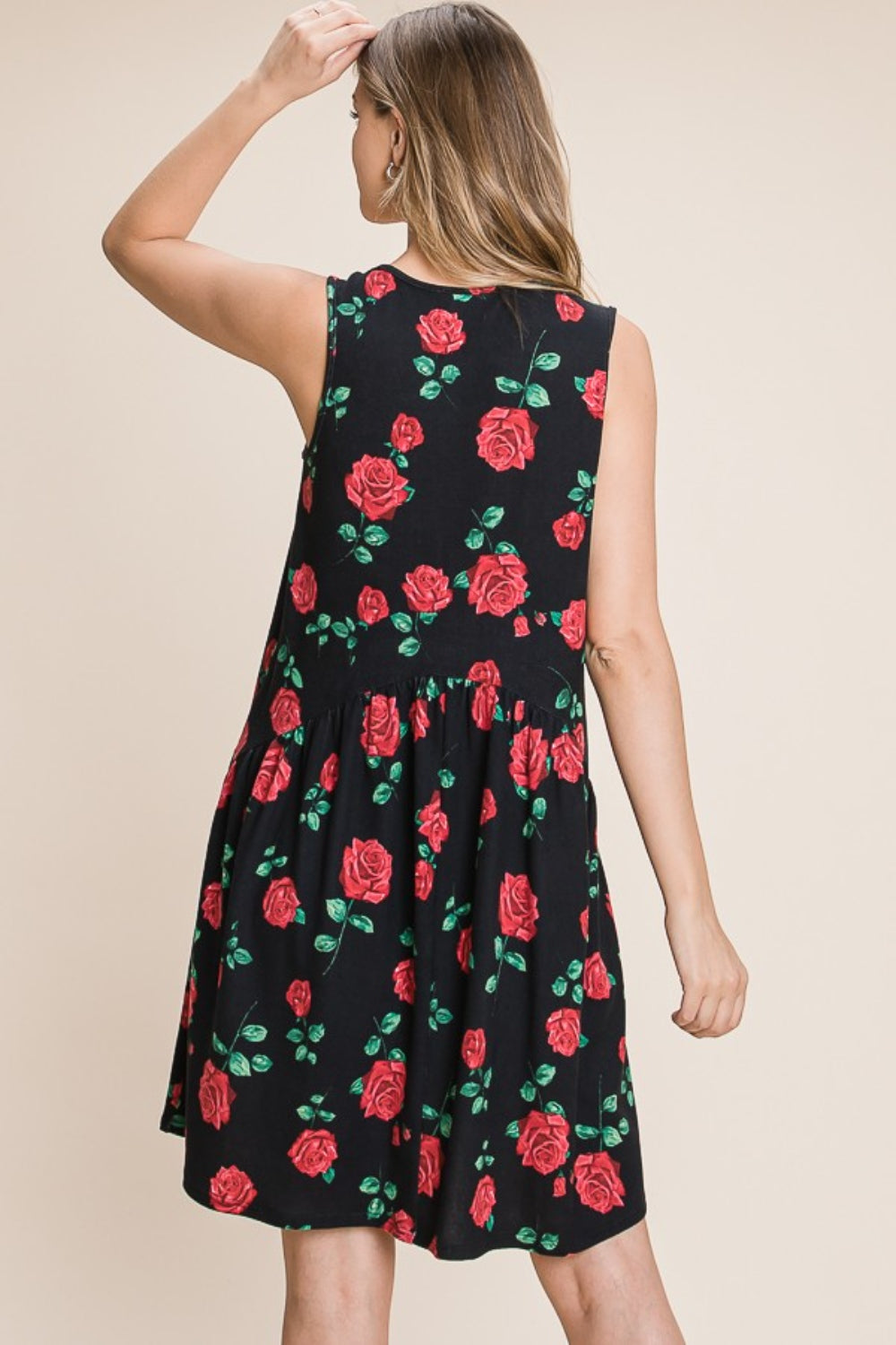 Floral Ruched Tank Short Dress