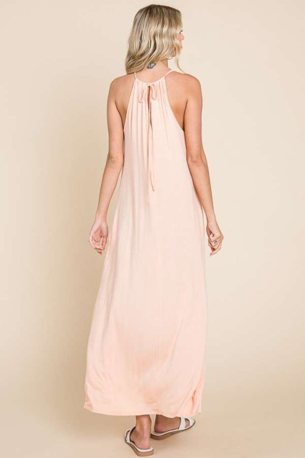 Full Size Tie Back Maxi Cami Dress