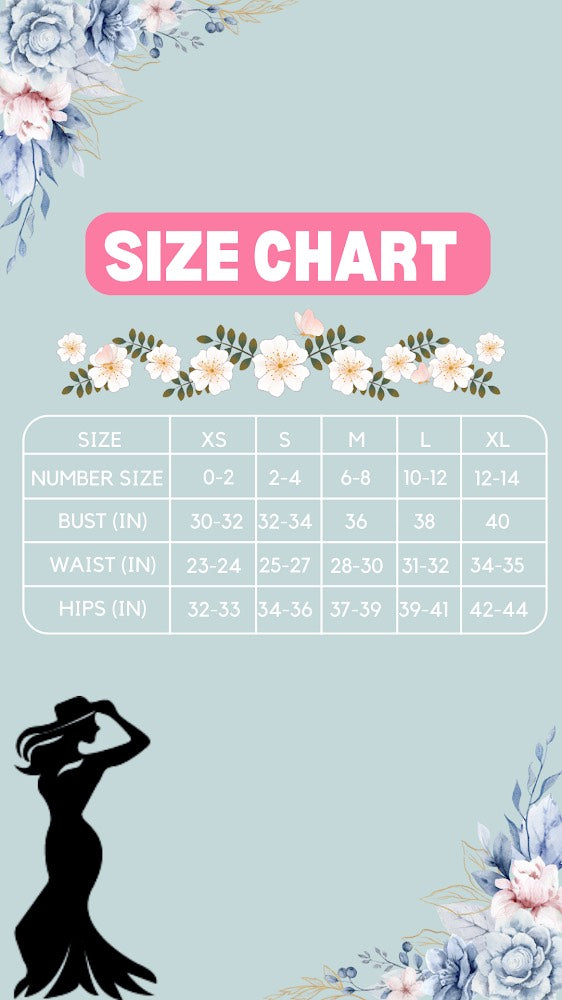 Women's Size Chart for Pink Tube Dress