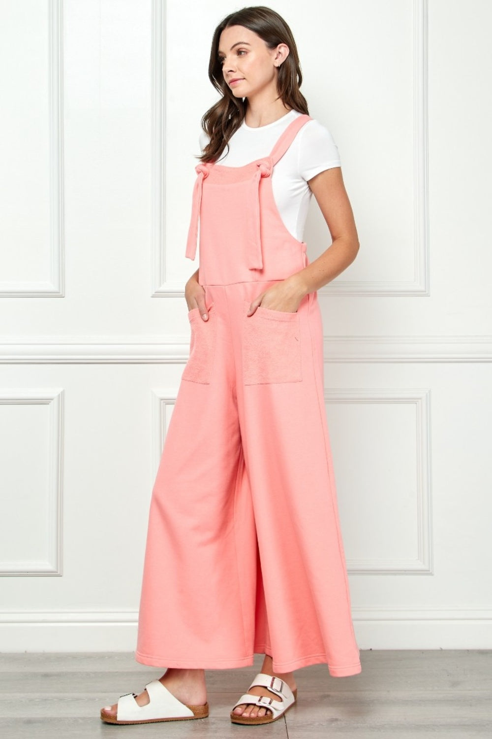 Wide Strap French Terry Overalls