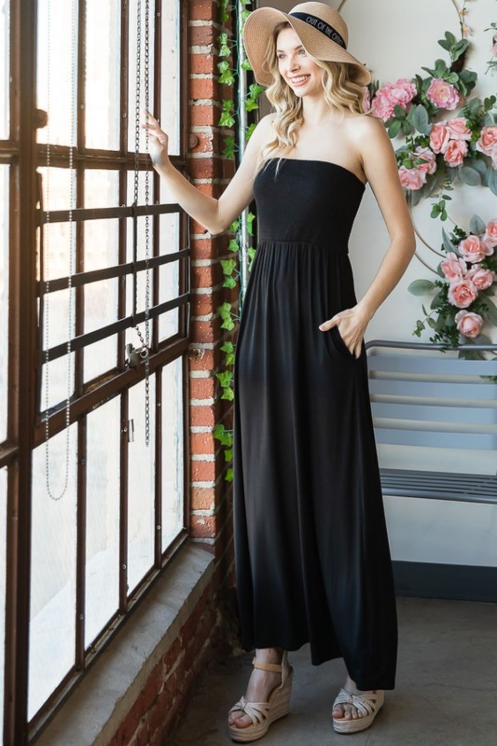 Strapless Black Maxi Dress