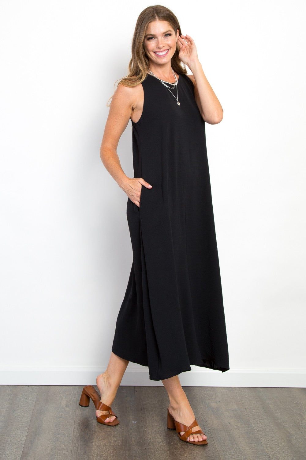 Midi Tank Dress with Pockets