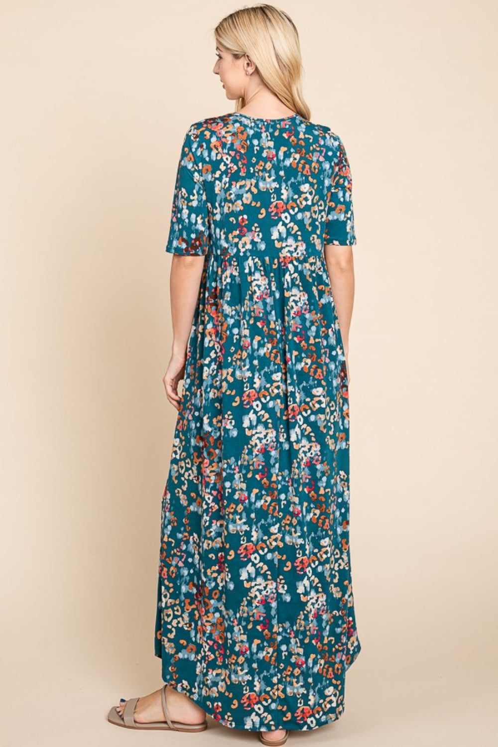 Printed Maxi Dress Teal