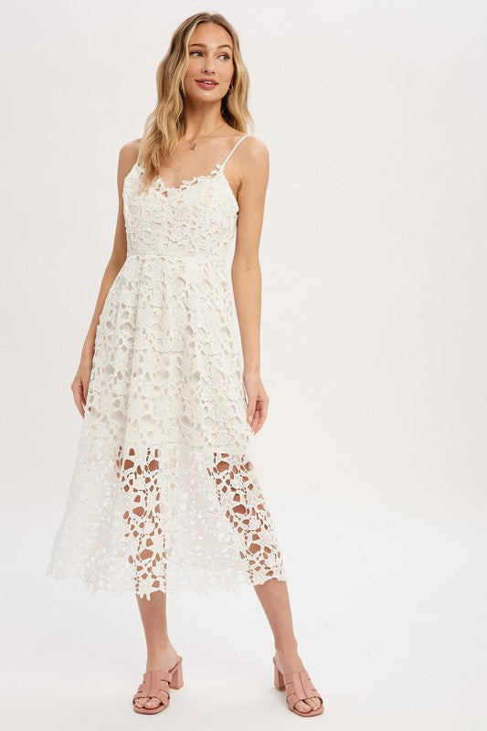 Crochet Lace Midi Dress