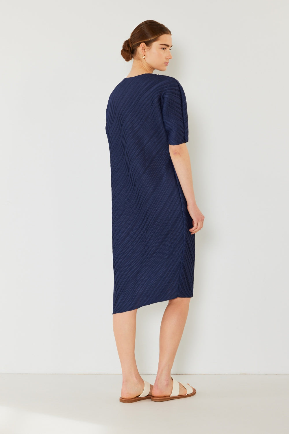 Swim Pleated Dolman Sleeve Midi Dress