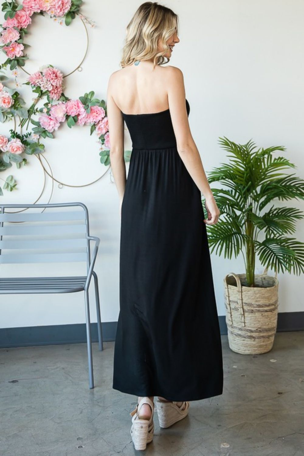 Strapless Black Maxi Dress