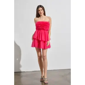 Ruffled Tube Babydoll Dress